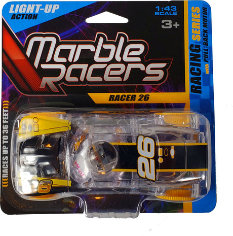Pull-Back Marble Racer - Yellow Racer 26
