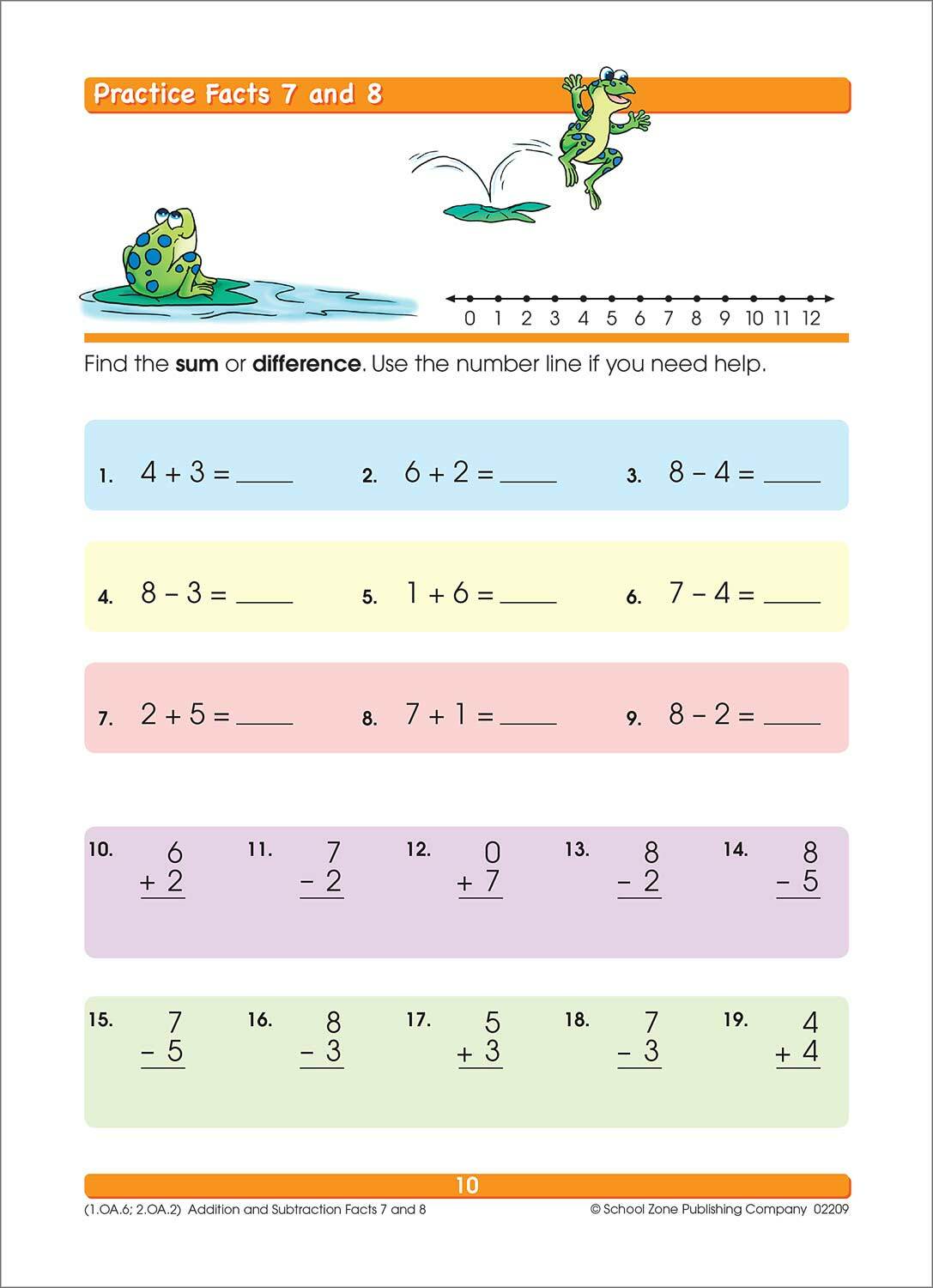 Addition & Subtraction Grades 1-2 Workbook