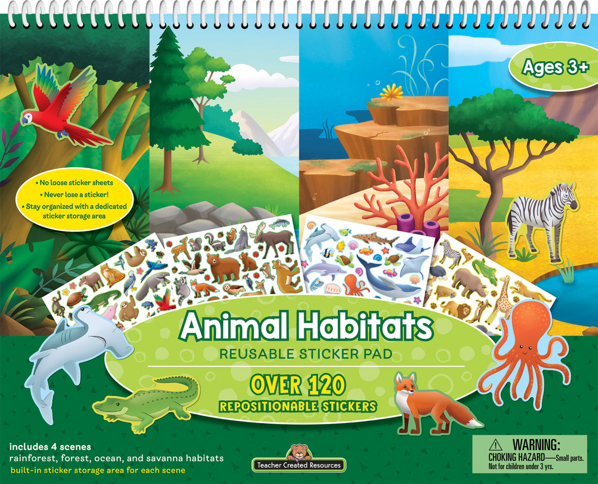 Animal Habitats Reusable Sticker Pad