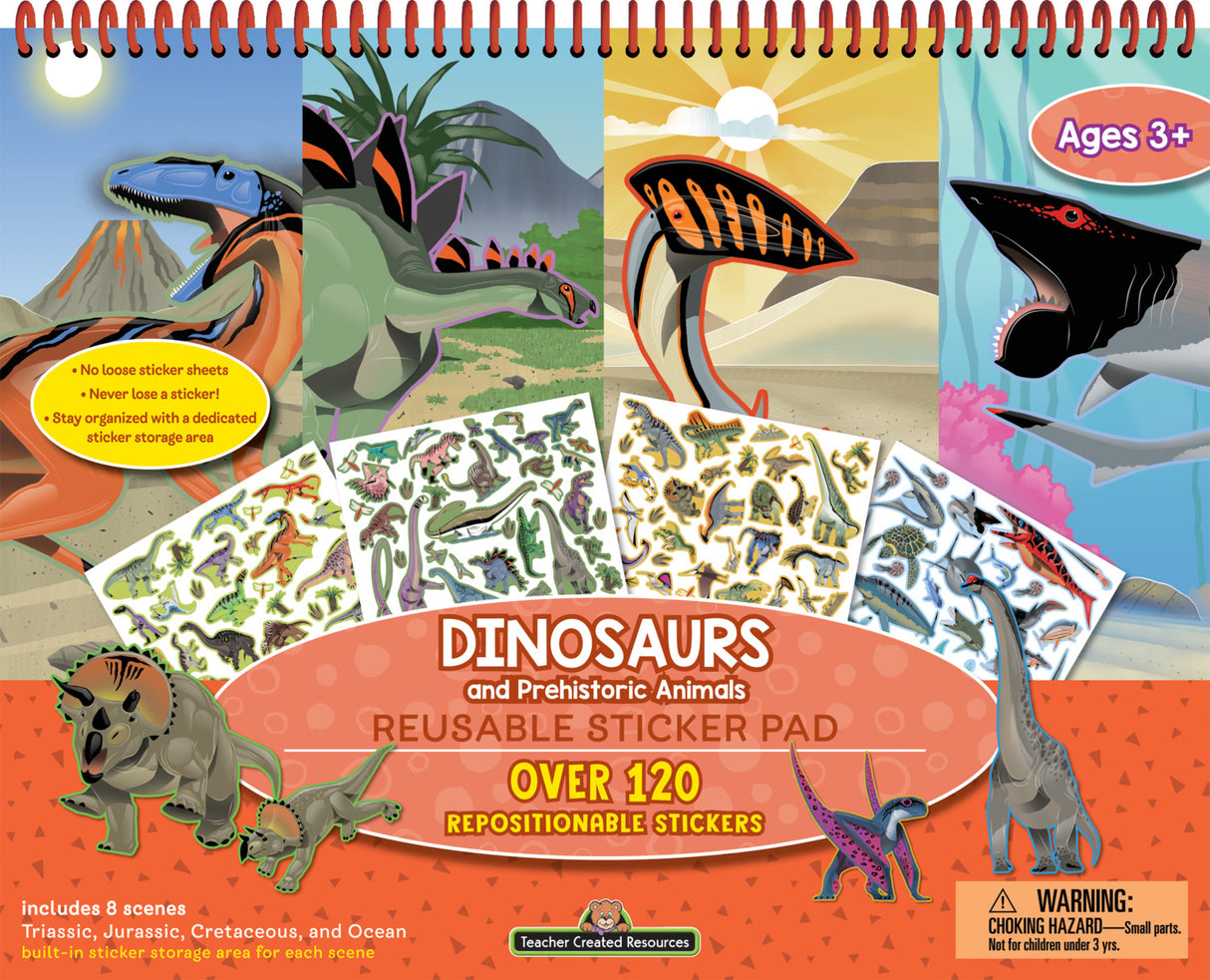 Dinosaurs and Prehistoric Animals Reusable Sticker Pad