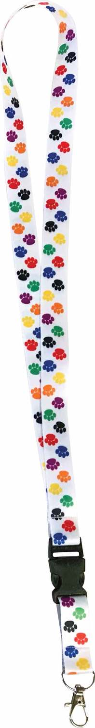 Colorful Paw Prints Lanyard