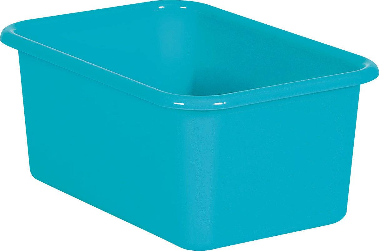 Teal Small Plastic Storage Bin