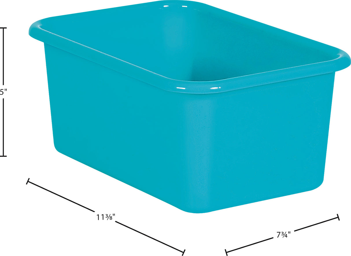 Teal Small Plastic Storage Bin