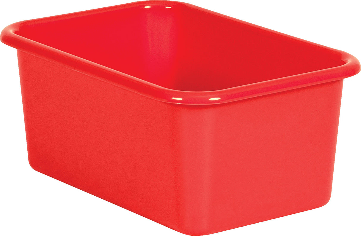 Red Small Plastic Storage Bin