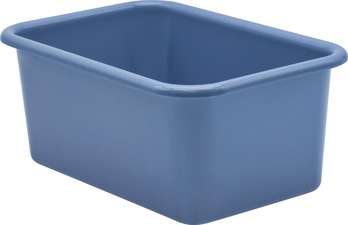 Slate Blue Small Plastic Storage Bin