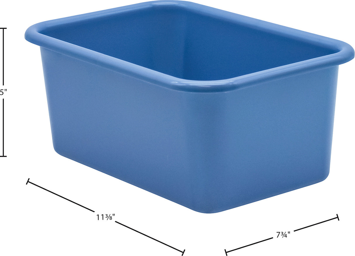 Slate Blue Small Plastic Storage Bin