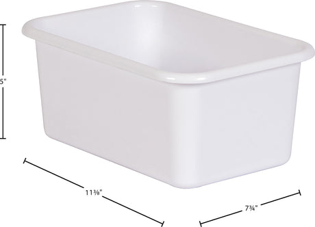 White Small Plastic Storage Bin