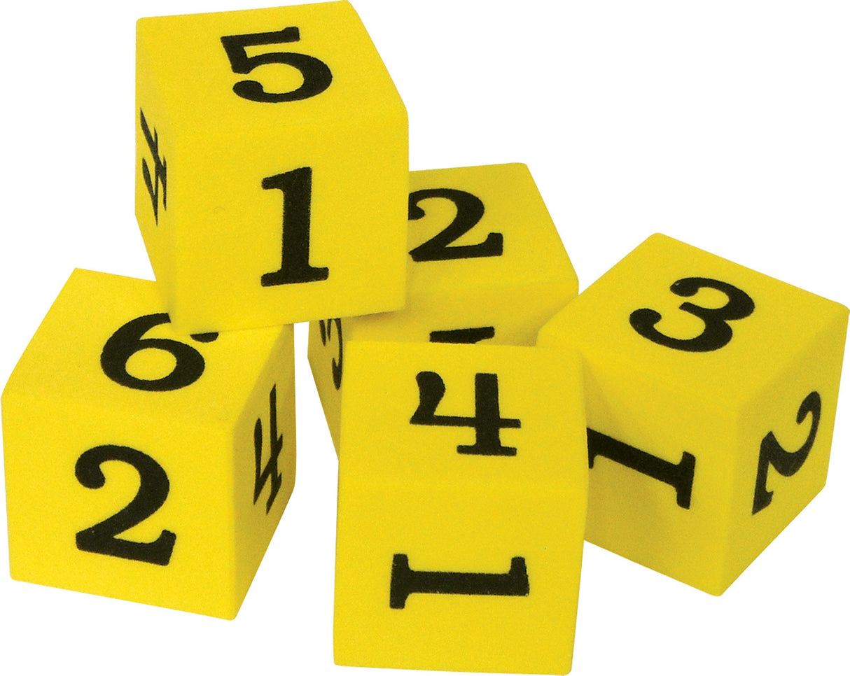 Foam Numbered Dice (1 - 6)