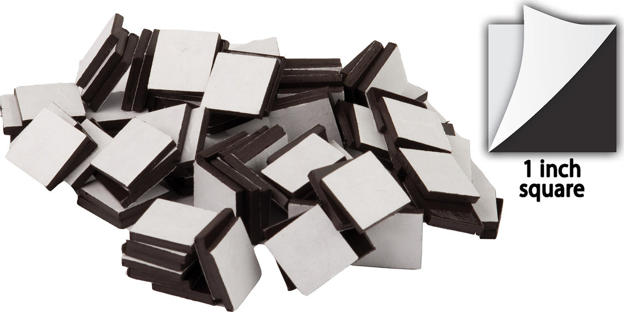 Adhesive Magnetic Squares (1" sq)