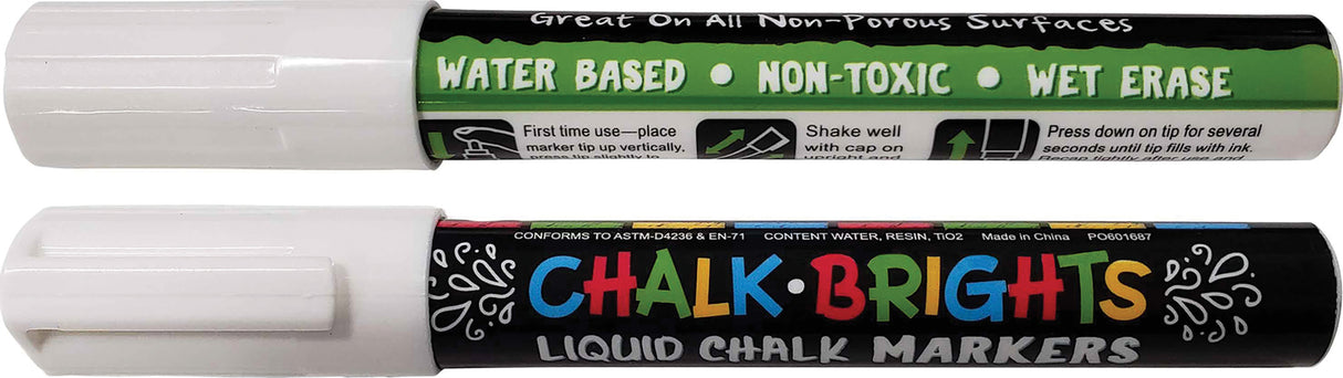 Chalk Brights White Liquid Chalk Markers (2 per pack)