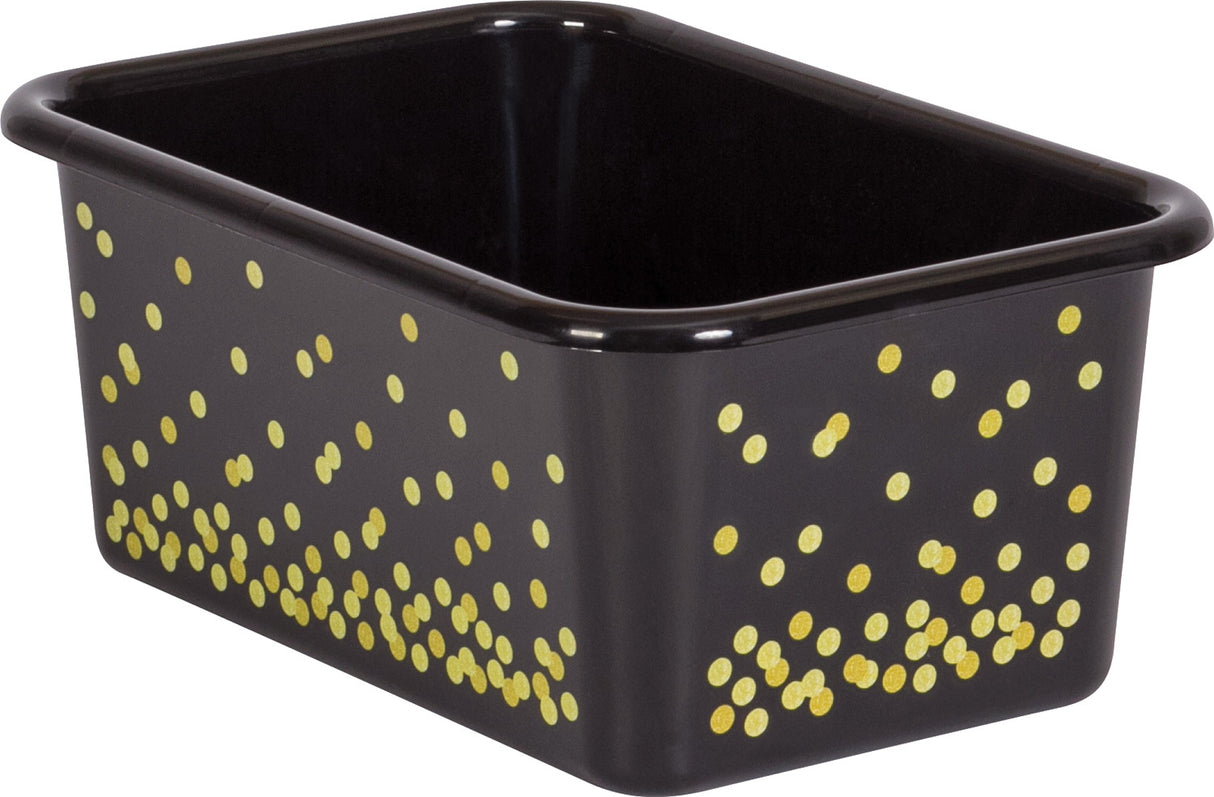 Black Confetti Small Plastic Storage Bin