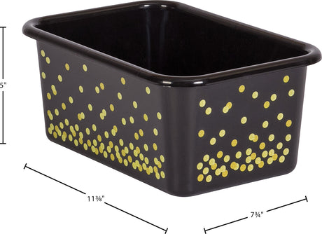 Black Confetti Small Plastic Storage Bin