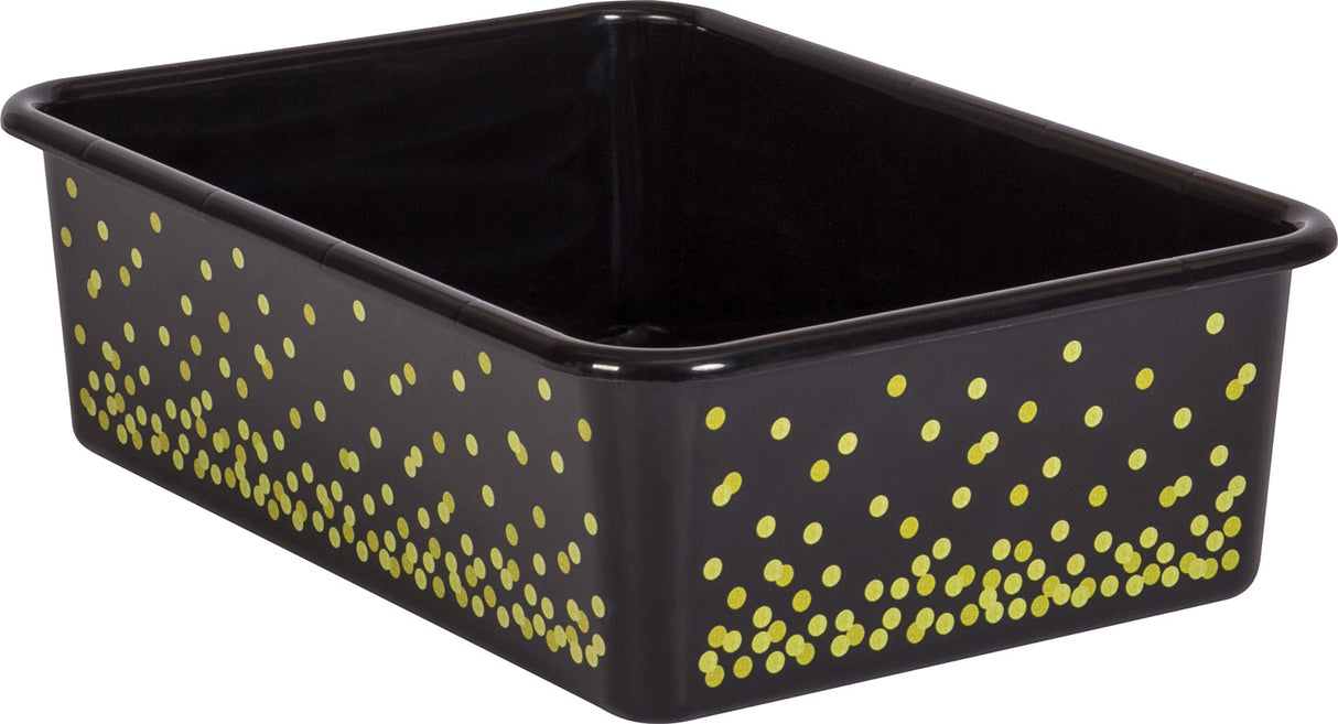 Black Confetti Large Plastic Storage Bin