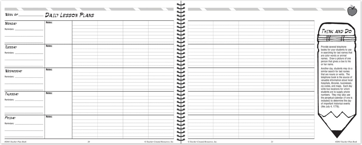 Chalkboard Teacher Plan Book