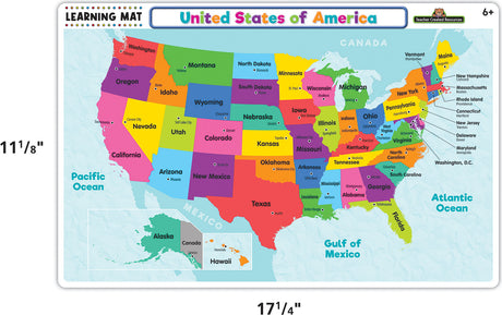United States of America Map Learning Mat