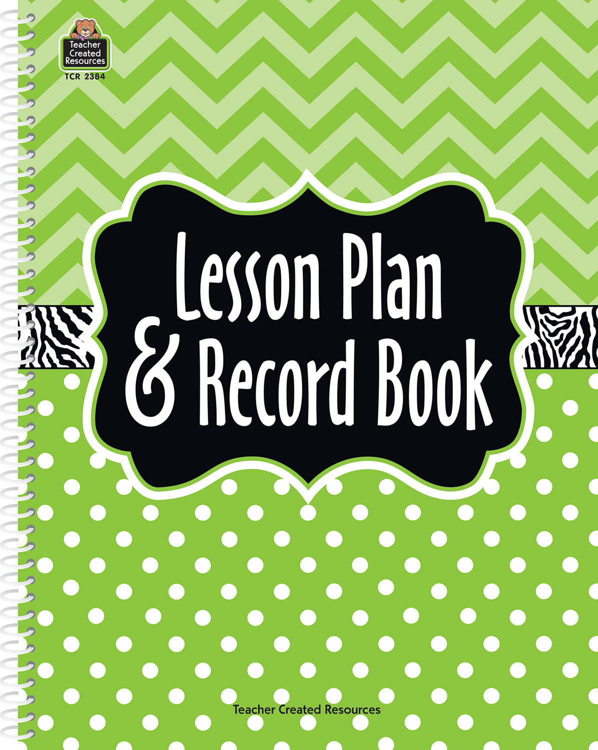 Lime Chevrons and Dots Lesson Plan & Record Book