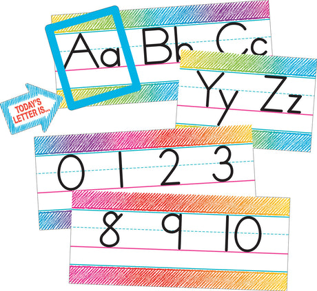 Colorful Scribble Alphabet Line Bulletin Board
