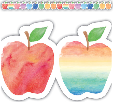 Watercolor Apples Die-Cut Border Trim