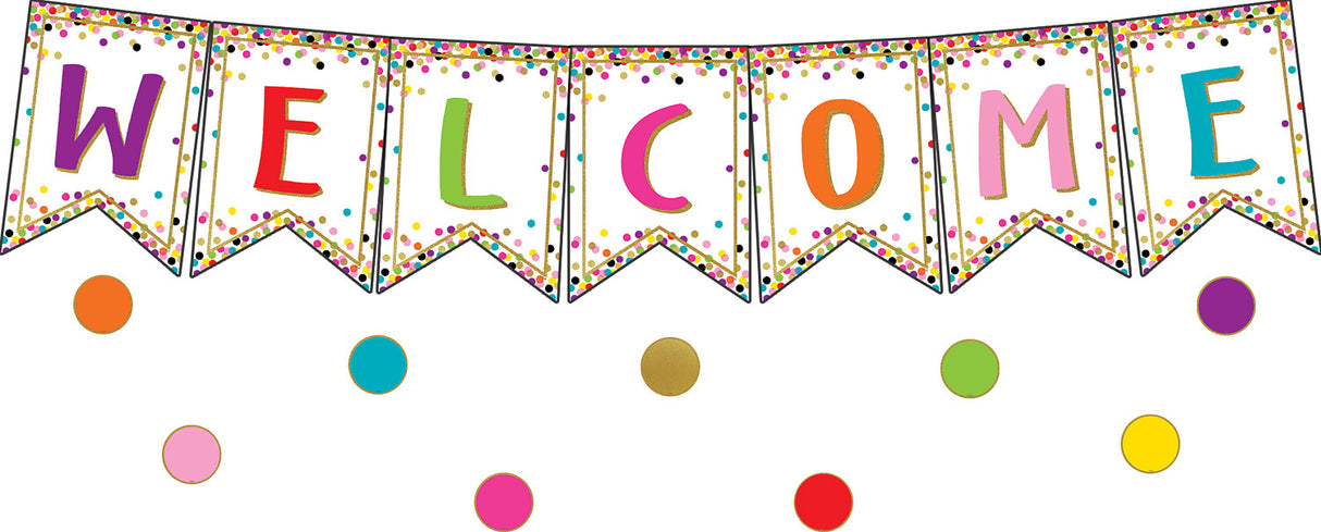 Confetti Pennants Welcome Bulletin Board