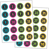 Chalkboard Brights Numbers Stickers