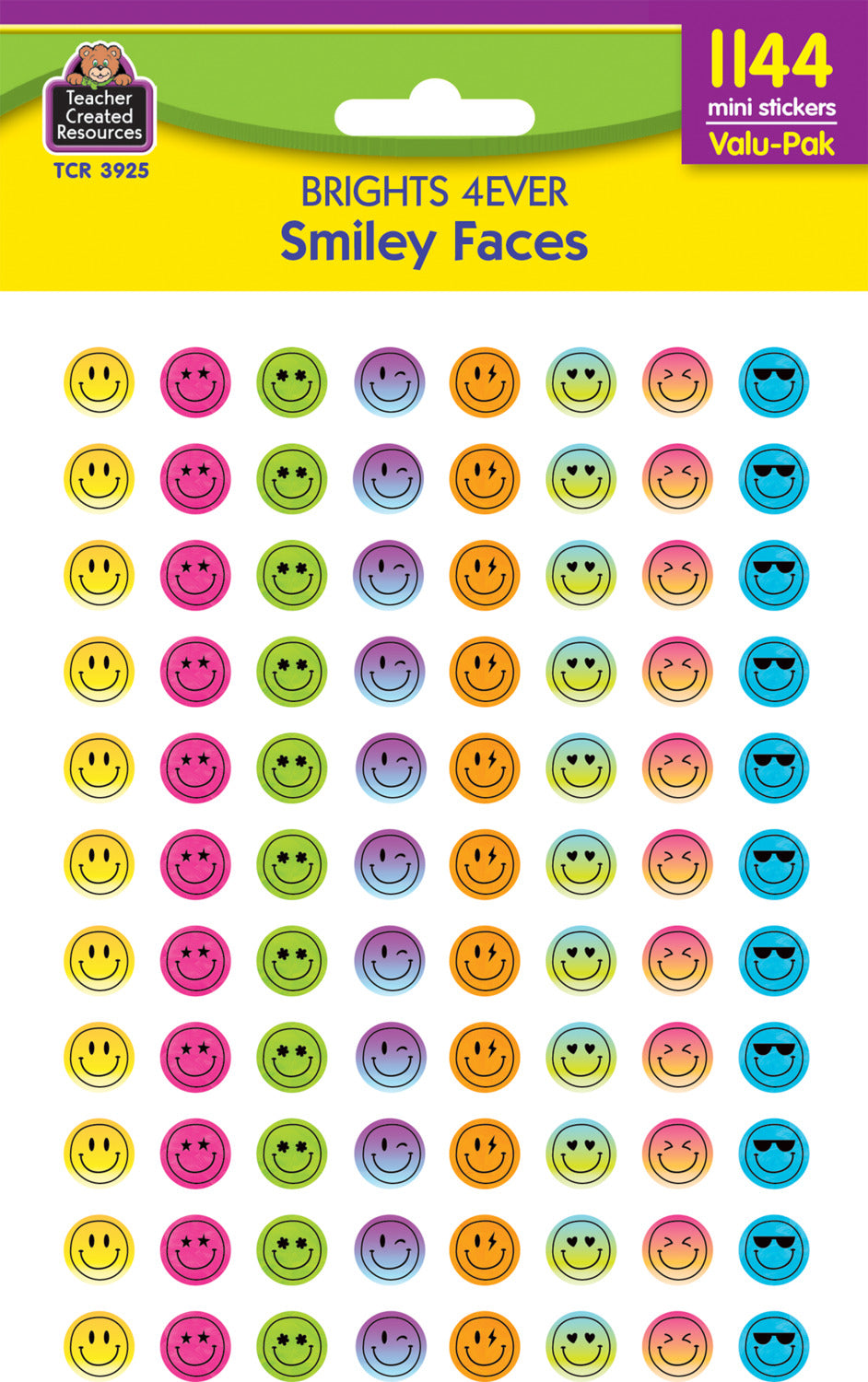 Brights 4Ever Smiley Faces Mini Stickers Valu-Pak