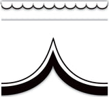 White with Black Scalloped Die-Cut Border Trim