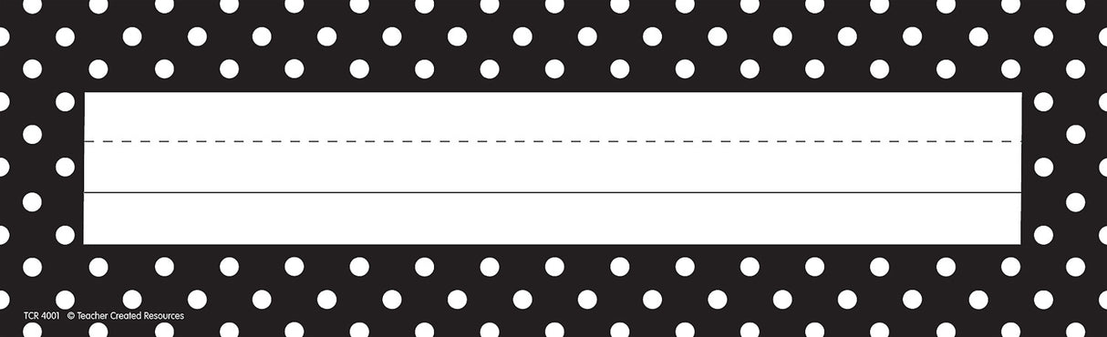 Black Polka Dots Flat Name Plates