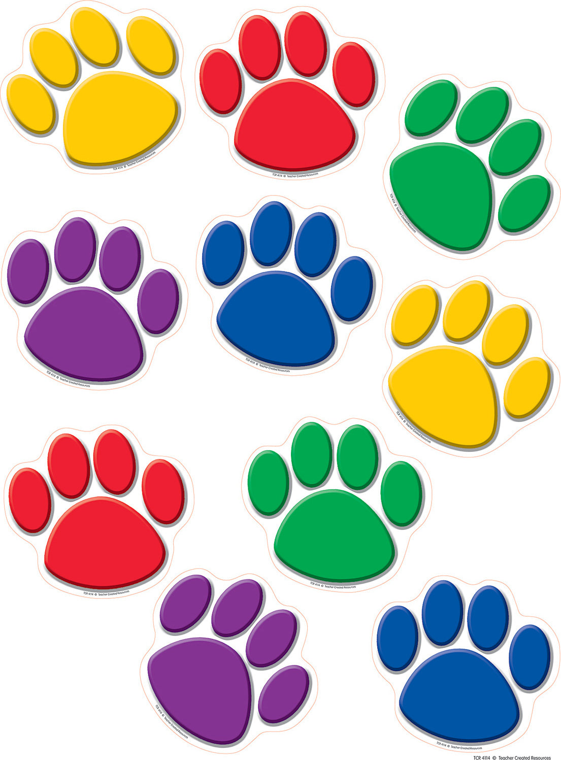 Colorful Paw Prints Accents