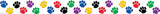 Colorful Paw Prints Straight Border Trim