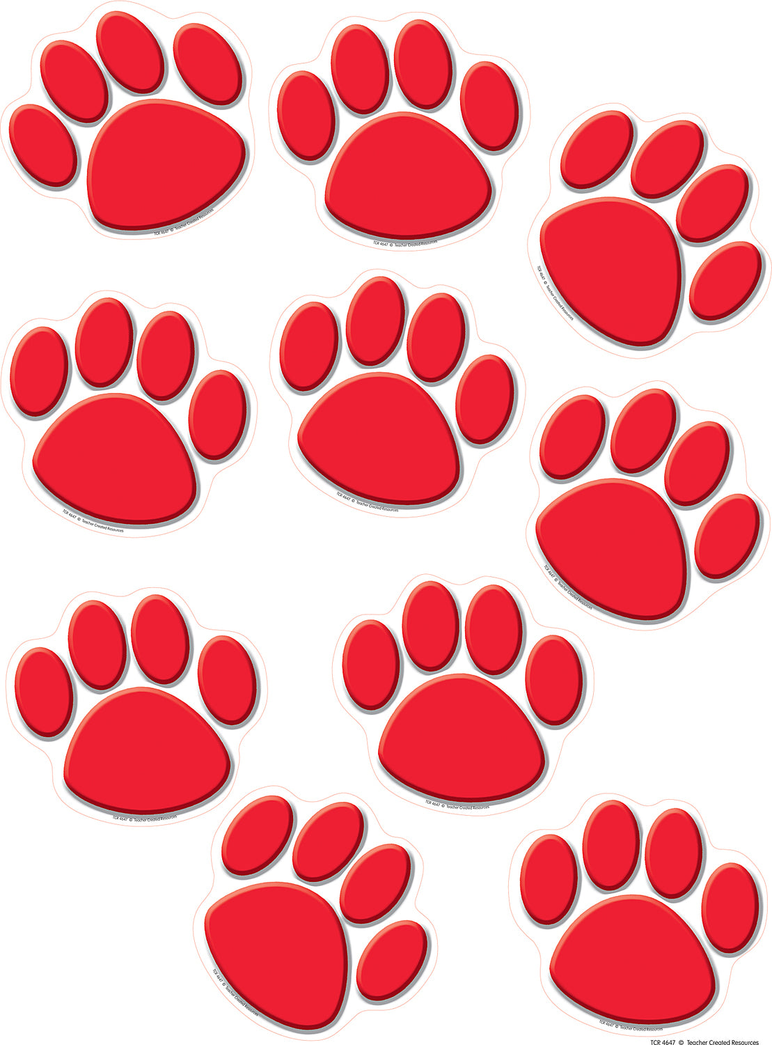 Red Paw Prints Accents