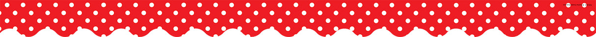 Red Polka Dots Scalloped Border Trim