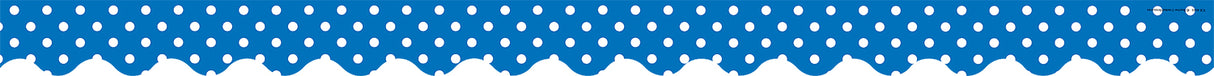 Blue Polka Dots Scalloped Border Trim