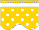 Yellow Polka Dots Scalloped Border Trim