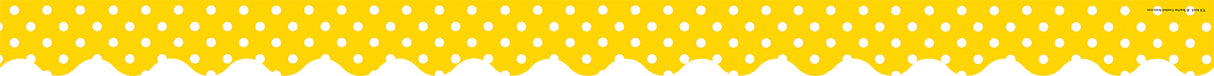 Yellow Polka Dots Scalloped Border Trim