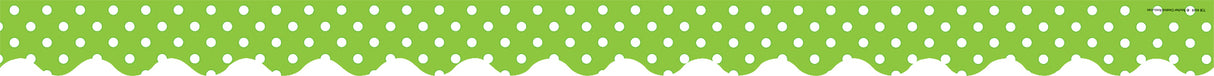 Lime Polka Dots Scalloped Border Trim