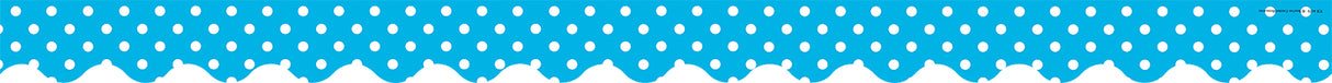 Aqua Polka Dots Scalloped Border Trim