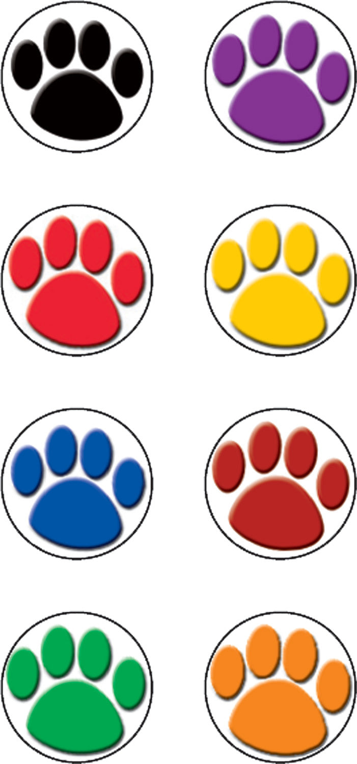 Colorful Paw Prints Mini Stickers