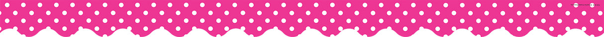 Hot Pink Polka Dots Scalloped Border Trim