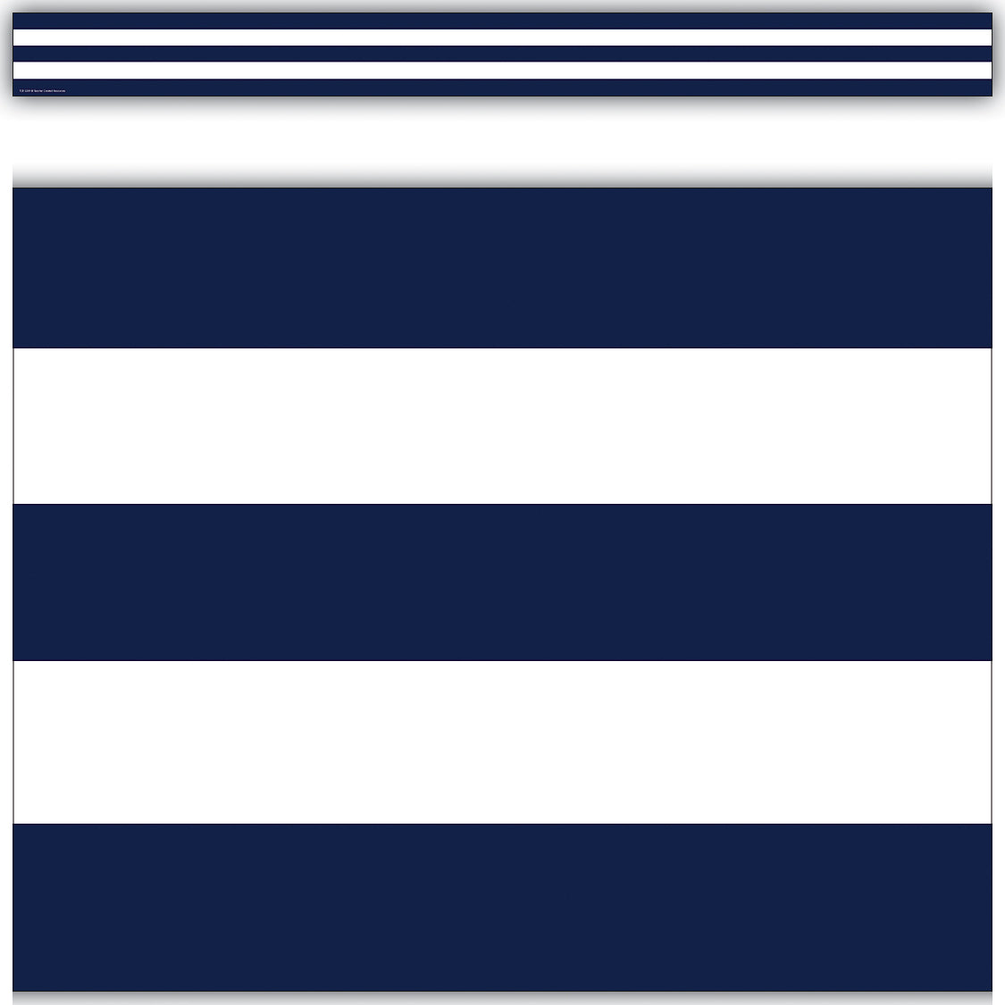 Navy Blue  White Stripes Straight Border Trim