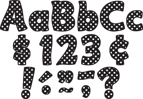 Black Polka Dots Funtastic 4" Letters Combo Pack