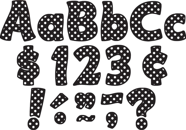 Black Polka Dots Funtastic 4" Letters Combo Pack