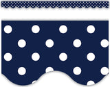 Navy Polka Dots Scalloped Border Trim