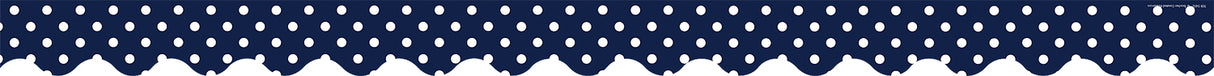 Navy Polka Dots Scalloped Border Trim