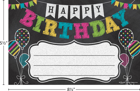 Chalkboard Brights Happy Birthday Awards