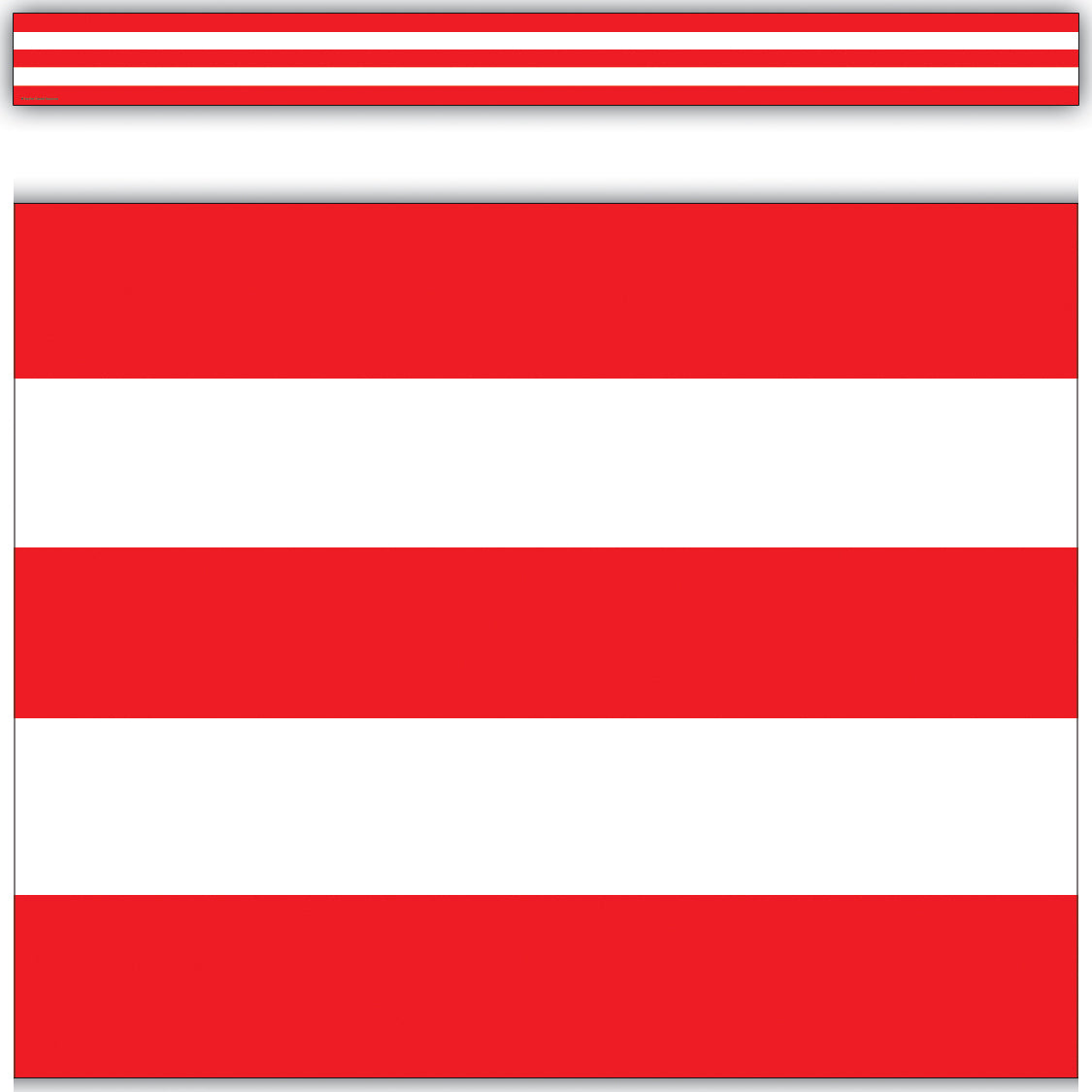 Red  White Stripes Straight Border Trim