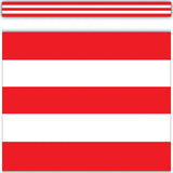 Red  White Stripes Straight Border Trim