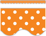 Orange Polka Dots Scalloped Border Trim