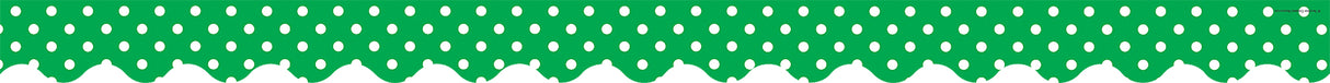 Green Polka Dots Scalloped Border Trim