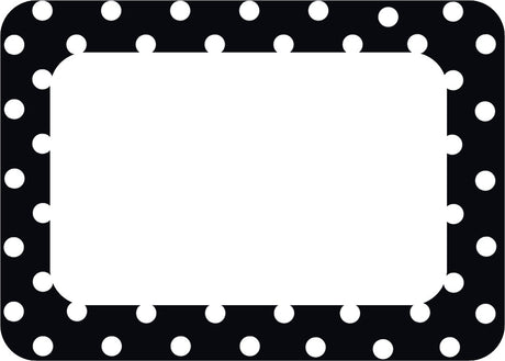 Black Polka Dots 2 Name Tags/Labels