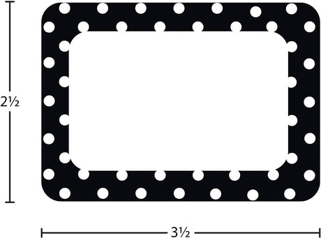 Black Polka Dots 2 Name Tags/Labels